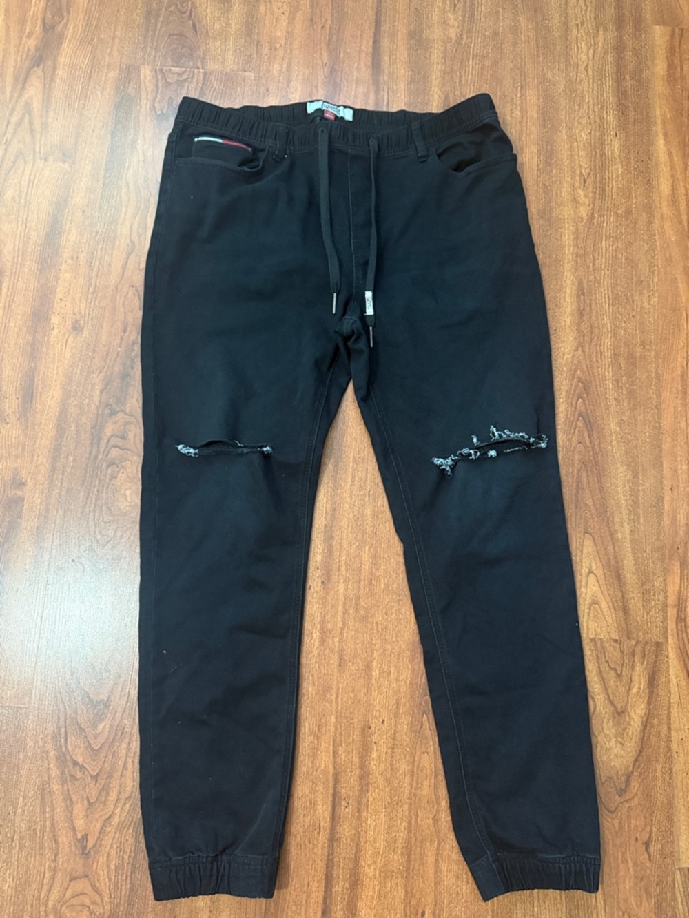 Tommy Hilfiger Black Distressed Jogger Pants